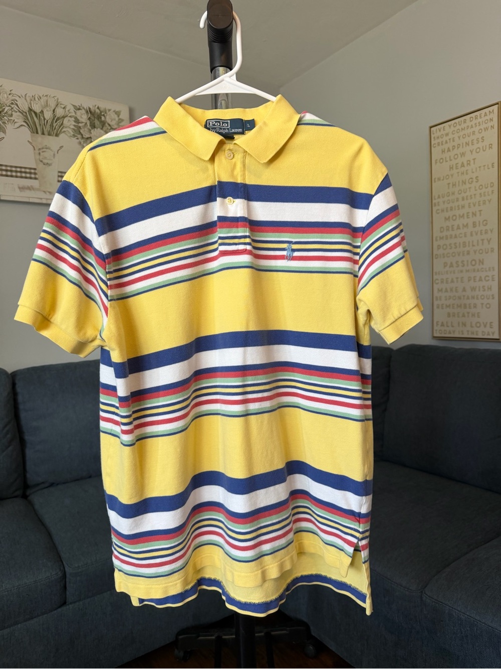 Polo by Ralph Lauren Yellow Multicolor Striped Polo Shirt